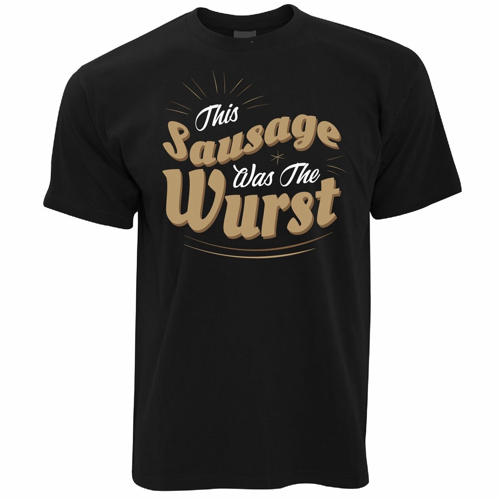 ยอดนิยม Hipster German T เสื้อไส้กรอกนี้ Was The Wurst สองภาษา Deutschland Joke ปกติเสื้อยืด