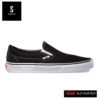 Vans Classic Slip-On Black White รองเท้าผ้าใบ สลิปออน แวนส์