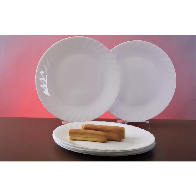 Bormioli Rocco of Italy Round 6pcs Opal Glass Buffet Plate / Dinner Plate (Prim Series)