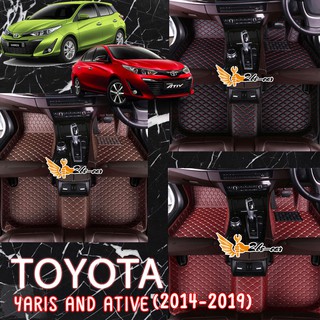 2Be-car พรมปูรถยนต์ 6D โตโยต้า Toyota Yaris หรือ ative (2014-2019) รับประกันสินค้า1ปี