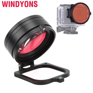 Windyons อะแดปเตอร์แหวนฟิลเตอร์เลนส์มาโคร HD 58 มม. สีแดง สีม่วง สําหรับ Hero 9 16 ชิ้น