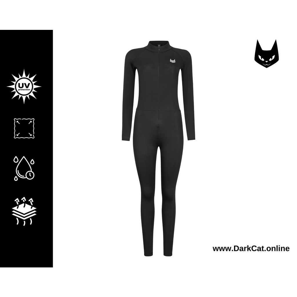[DarkCat] Bodysuit ชุดกีฬาเอนกประสงค์ Sport Utility Wear รุ่น AERO COOL(ซิปหน้าอก) สีดำ