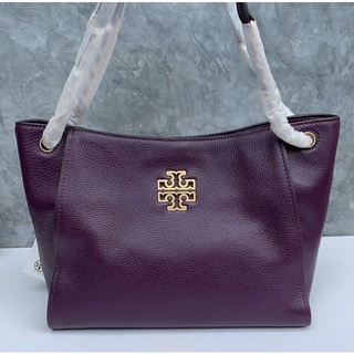 🎀 (สด-ผ่อน) กระเป๋า สีม่วง New Plum 73503 Tory burch Britten Small Slouchy Tote