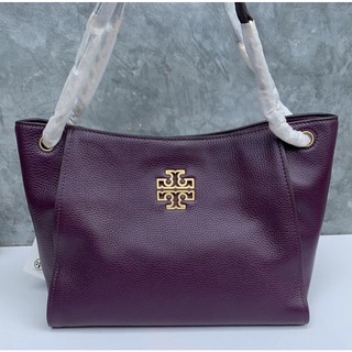 🎀 (สด-ผ่อน) กระเป๋า สีม่วง New Plum 73503 Tory burch Britten Small Slouchy Tote