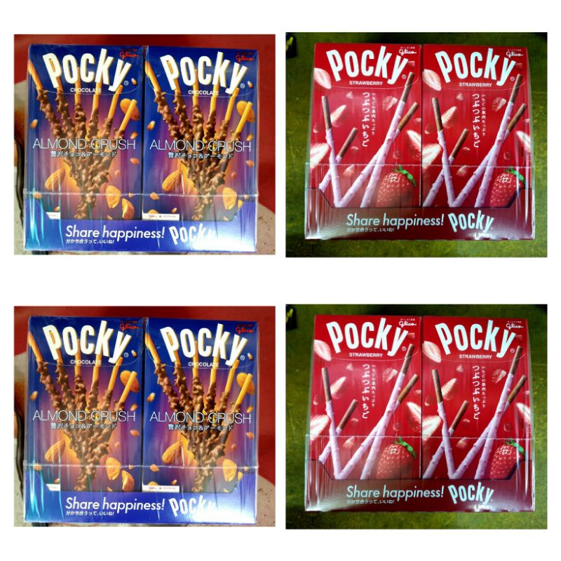 ป๊อกกี้ญี่ปุ่น ล็อตใหม่ ป๊อกกี้สตรอเบอรี่ ป๊อกกี้ช็อกโกแลตอัลมอนด์ glico pocky chocolate almond (ราค