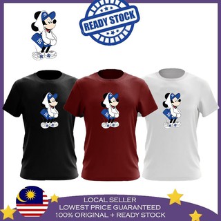 เสื้อยืดผ้าฝ้าย 100% พิมพ์ลาย MICKEY NY BAJU PEREMPUAN LELAKI UNISEX