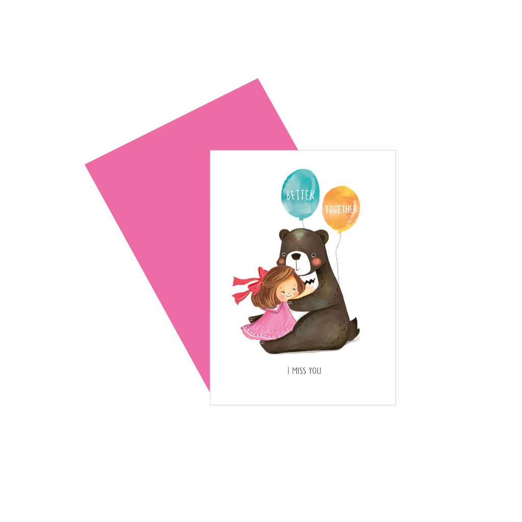 การ์ดอวยพร miss you greeting card1  Shopee Thailand