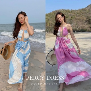 Mute - Percy maxi dress เดรสเว้าหลังพิมพ์ลาย ชุดเดรสยาวไปทะเล