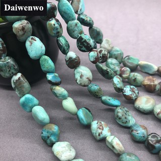 Azurite Turquoise Beads ลูกปัดสีเขียวขุ่นหินหลวมธรรมชาติกรวดรูปร่างผิดปกติ DIY