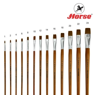 HORSE ตราม้า พู่กันสีอะครีลิคชนิดแบน H-806 เบอร์ 1 - 24 จำนวน 1อัน