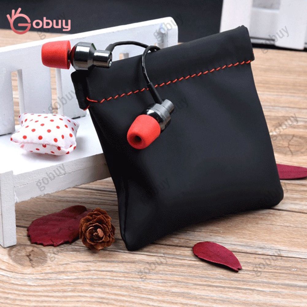 Leather Zip Cover Round Shape Zipper Close Earphone Case, Earphone Pouch, Headphone Pouch , Eearphone Cover, Carrying Case For Earphones, Headset, Pen Drives, SD Cards.(Black) PACK OF 1