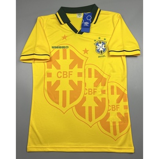 เสื้อบอล ย้อนยุค ทีมชาติ บราซิล 1994 เหย้า Retro Brazil Home แชมป์บอลโลก World Cup Champion เรโทร คลาสสิค