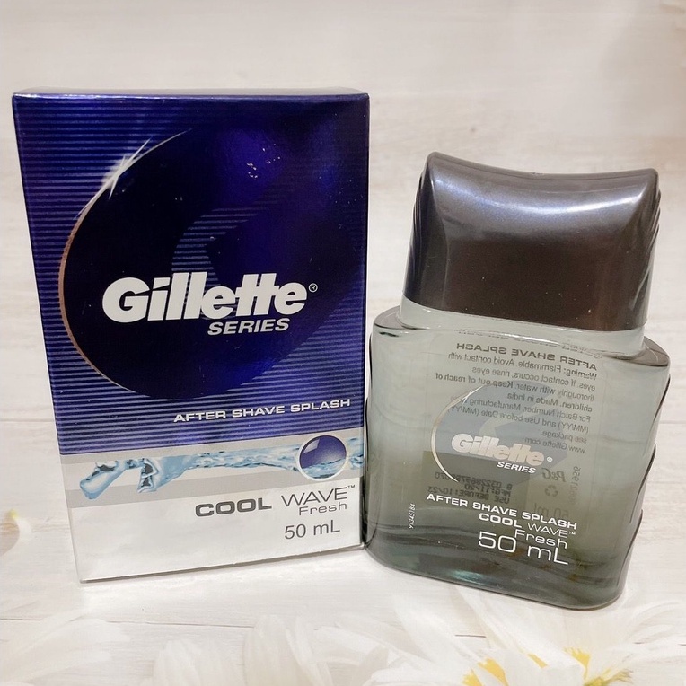 Gillette After Shave Splash Cool Wave 50ml. ยิลเล็ตต์อาฟเตอร์เชฟ
