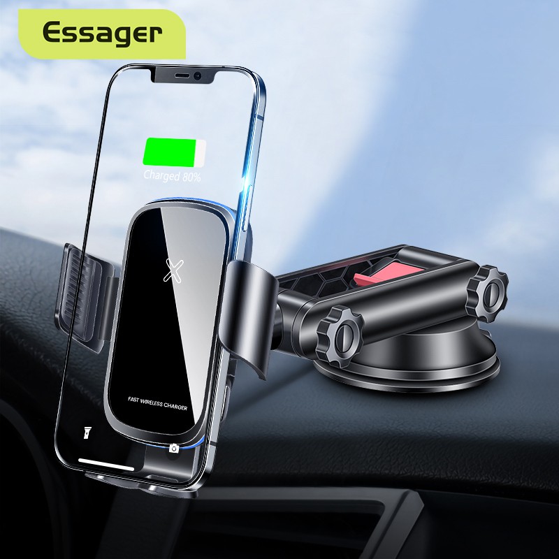 Essager ที่ชาร์จไร้สายในรถยนต์ 15W Qi สําหรับ iP 12 Samsung Xiaomi mi Induction Car Mount Fast Wirle