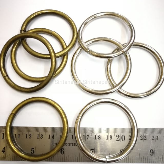 ปลีก/ส่ง ห่วงกลม ขนาด 55 มิล วงใน 45 มิล 1.7" สีทองเหลืองรมดำ คู่