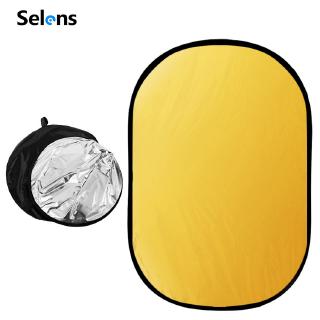 Selens แผ่นสะท้อนแสง 150x200ซม. สีทองสีเงินแบบพกพา 2 in 1 สําหรับถ่ายภาพสตูดิโอ เซนติเมตรสําหรับถ่ายภาพ