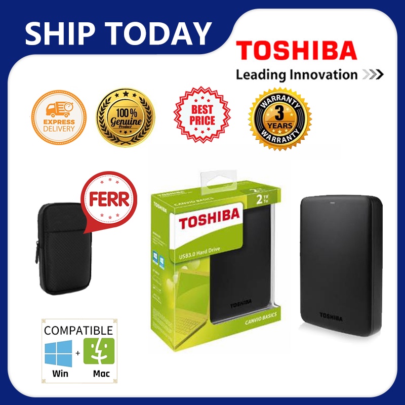 Toshiba 500GB 1TB 2TB 3TB 4TB Harddisk External Hard Drives Canvio External HDD USB 3.0 - Black Mobile Hard Disk