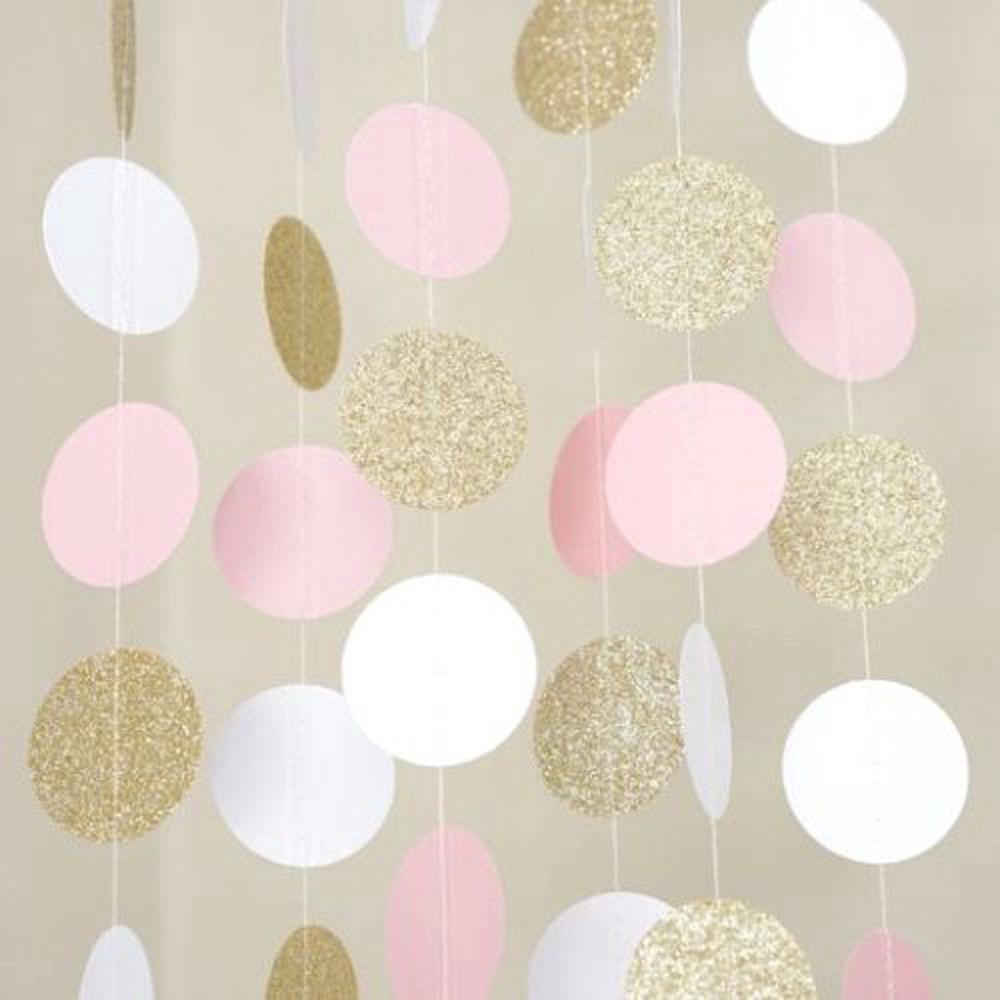 Glitter Circle Polka Dots Garland Banner Bunting Birthday Wedding Party Decor