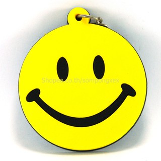 SMILE YELLOW FACE  พวงกุญแจยาง ของขวัญ พรีเมี่ยม แฟชั่นสตรีท มินิมอล รถแข่ง เรชซิ่ง พร้อมส่ง KCO195