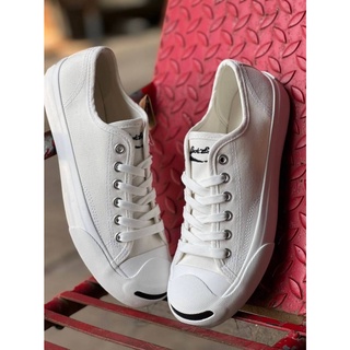 Converse Jack Purcell รองเท้าคอนเวิร์ส สีขาว แบบผ้าแคนวาส ✅Size:37-44eu พร้อมกล่อง📦 รองเท้าผู้ชาย รองเท้าผ้าใบผู้หญิง