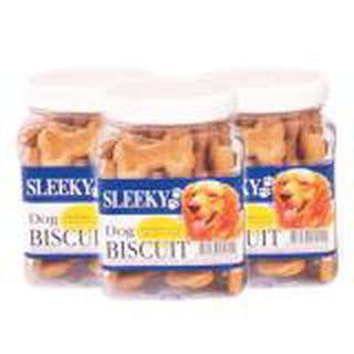 ขนมสุนัข Sleeky บิสกิตสุนัข ชนิดแท่ง รูปกระดูก รสไก่ 340 กรัม (3 กล่อง)Sleeky Dog Biscuit Chicken Flavor Dog Treat 340g