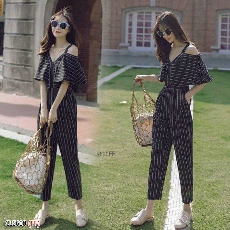 hbstation.shop เสื้อผ้าแฟชั่น Jumpsuit สีดำ พร้อมส่ง