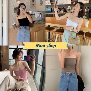 Mini shop🌸พร้อมส่ง🌸 (1997) เสื้อสายเดี่ยวไหมพรม มีฟองน้ำในตัวผ้านิ่มสบาย