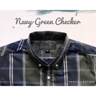 Navy-Green Checker Shirt