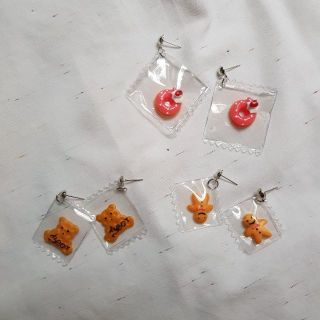 Cute snack earrings ต่างหูขนม ถุงขนม ต่างหูถุงขนม ต่างหูใส