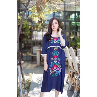เดรสยาวปักโบฮีเมียน งานสวยมาก❣️🌈