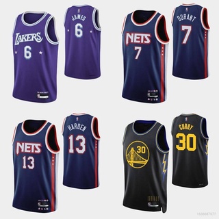 เสื้อกีฬาบาสเก็ตบอล ลายทีม Lakers James Brooklyn Nets Durant Irving Harden Warriors Curry ครบรอบ 75 ปี 2022