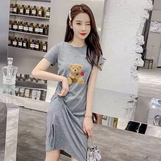 ใหม่ ดุดันใส่สบายไม่เกรงใจใคร แฟชั่นชุดเดรสแขนสั้นยึดหยุ่นผ้านุ่มแซงทุกเสื้อผ้าแฟชั่น