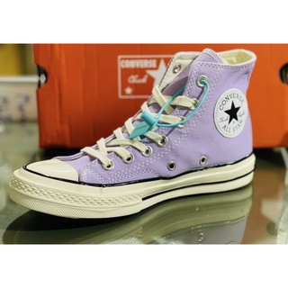 สินค้าขายดี!! (รองเท้าผ้าใบหุ้มข้อสีม่วงพาสเทล) Converse  FirstString 1970s Repro​ Hi-Top