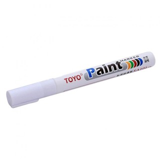 TOYO PAINT ปากกา เขียนยาง แต้มยาง สีแต้มแม็กซ์ - สีแต้มล้อรถ-และยางรถยนต์ สีขาว (WHITE)