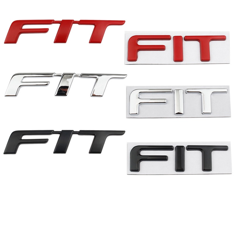 1 x โลหะ Chrome FIT โลโก้ตัวอักษรรถ Auto ด้านหลังสัญลักษณ์สติกเกอร์ป้ายรูปลอกสําหรับ Honda Fit Jazz