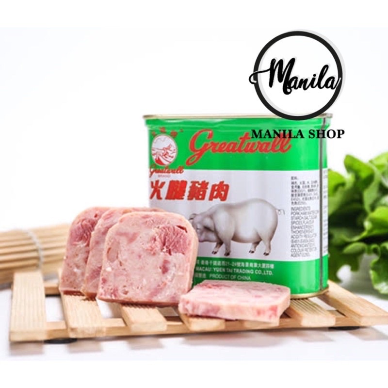 🐷 หมูกระป๋อง Great Wall 长城牌 火腿猪肉罐头 เนื้อนุ่ม เอามาทอดหอมมาก 340g