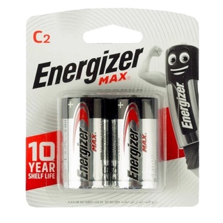 ถ่าน Energizer Alkaline Size C (ขนาดกลาง E93/BP2) 1.5V แพค 2 ก้อน ของแท้บริษัท