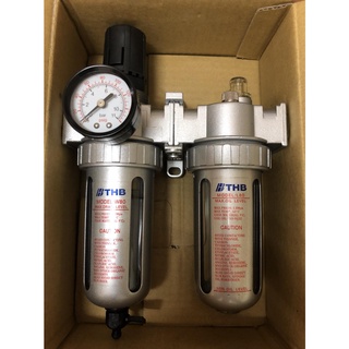 ชุดกรองลมดักน้ำ ปรับลม จ่ายน้ำมัน ขนาด 1/4,3/8,1/2 นิ้ว Air filter/Regulator/Lubricator ยี่ห้อ THB รุ่น FRL-804