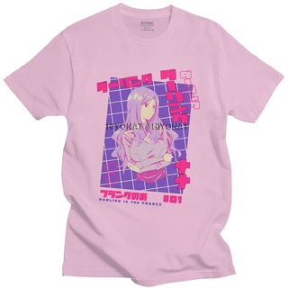 เสื้อยืดสีขาวเสื้อยืดท็อป ผ้าฝ้าย พิมพ์ลาย Darling In The Franxx Cool Kawaii Zero Two Fit เข้ากับทุกการแต่งกาย เหมาะกับข