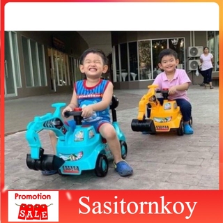 sasitornkoy รถหัดเดินราคาถูก รถหัดเดินเด็กอ่อน ม็คโครขาไถ มีเสียง มีไฟ ตักได้จริง ของเล่นที่ทุกบ้านต้องมี รถหัดเดินวงกลม