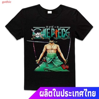 gothic เสือยืดผู้ชาย เสื้อบอดี้โ ღღNew One Piece Luffy Zorro Sanji Ace Red Hair Anime 100% Cotton Mens T-shirt 9GPo Cas