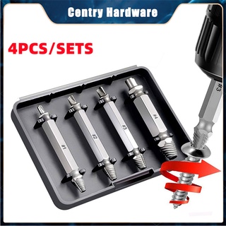 4pcs Damaged Screw Extractor Drill Bit Screw Remover Set High Hardness High Carbon Steel Drill Set