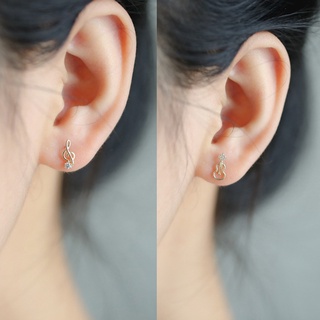 ต่างหู Personality Musical Note Gold Color Earrings Stud Classical Music Violin Crystal Earring Women Jewelry Gift