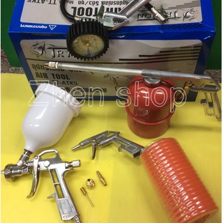 TRYTON TT-ATK-5 ชุดอุปกรณ์งานลม 5 ตัวชุด กาฉีดโซล่า ปืนฉีดลม สายลม กาพ่นสี เกย์วัดลม ใช้กับถังลม