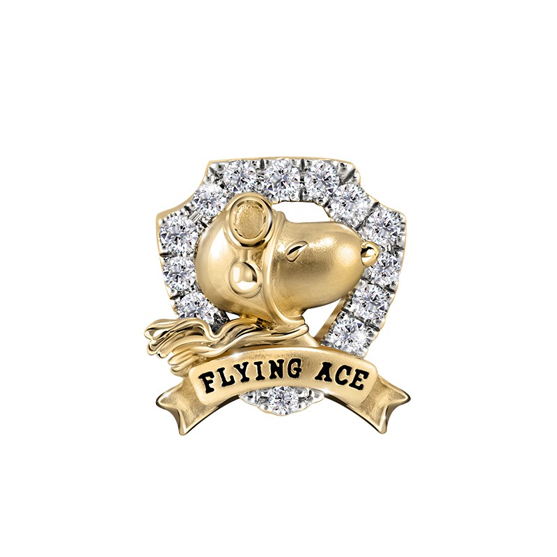 Prima Diamond ต่างหูเพชร Snoopy Flying Ace น้ำหนักเพชรรวม 0.11 ct. เพชร 13 เม็ด (LCDE1161-77) จำห