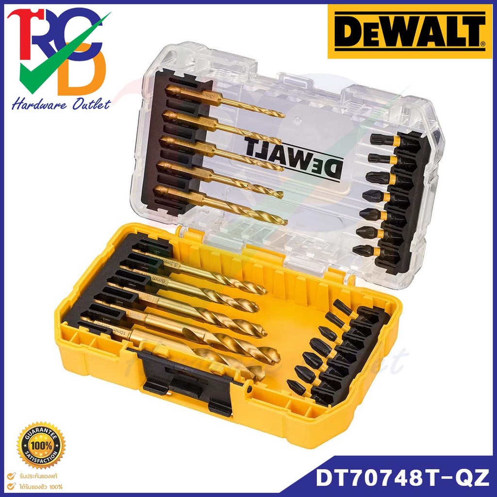 DEWALT DT70748T-QZ ชุดดอกไขควง + ดอกสว่านไทเทเนี่ยม ชุด 24 ชิ้น  (ดอกไขควง24/ดอกสว่าน10)