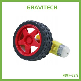 [Gravitechthai]65mm Wheel Set with DC Geared Motor 3-12V 120RPM@3V - Red