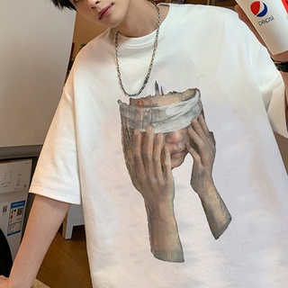 T-shirt  เสื้อยืดแขนสั้นลําลอง ผ้าฝ้าย พิมพ์ลายกราฟฟิค ทรงหลวม ขนาดใหญ่ ไซซ์ S - 7XL สําหรับผู้ชายS-5XL