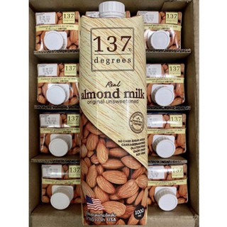 💥หมดอายุ24/10/23💥 Almond Milk (Original Unsweetened) 137 Degrees นมอัลมอนด์ 137 ดีกรี สูตรอันสวีทเทนด์ ขนาด1ลิตร