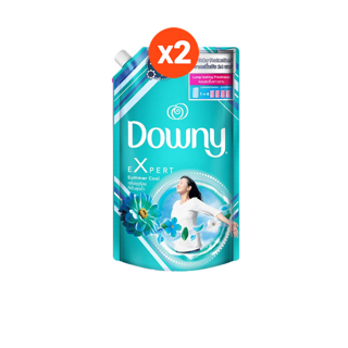[แพคสุดคุ้ม] Downy ดาวน์นี่ น้ำยาปรับผ้านุ่มสูตรเข้มข้น ถุงเติม กลิ่นซัมเมอร์คูล 1.3 ลิตร x2 แพ็ค Laundry Softener